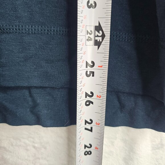 J. Jill Fit Stepped Hem Boat Neck Top Size L Tee Long Sleeve Dark Blue Pullover - Picture 6 of 10